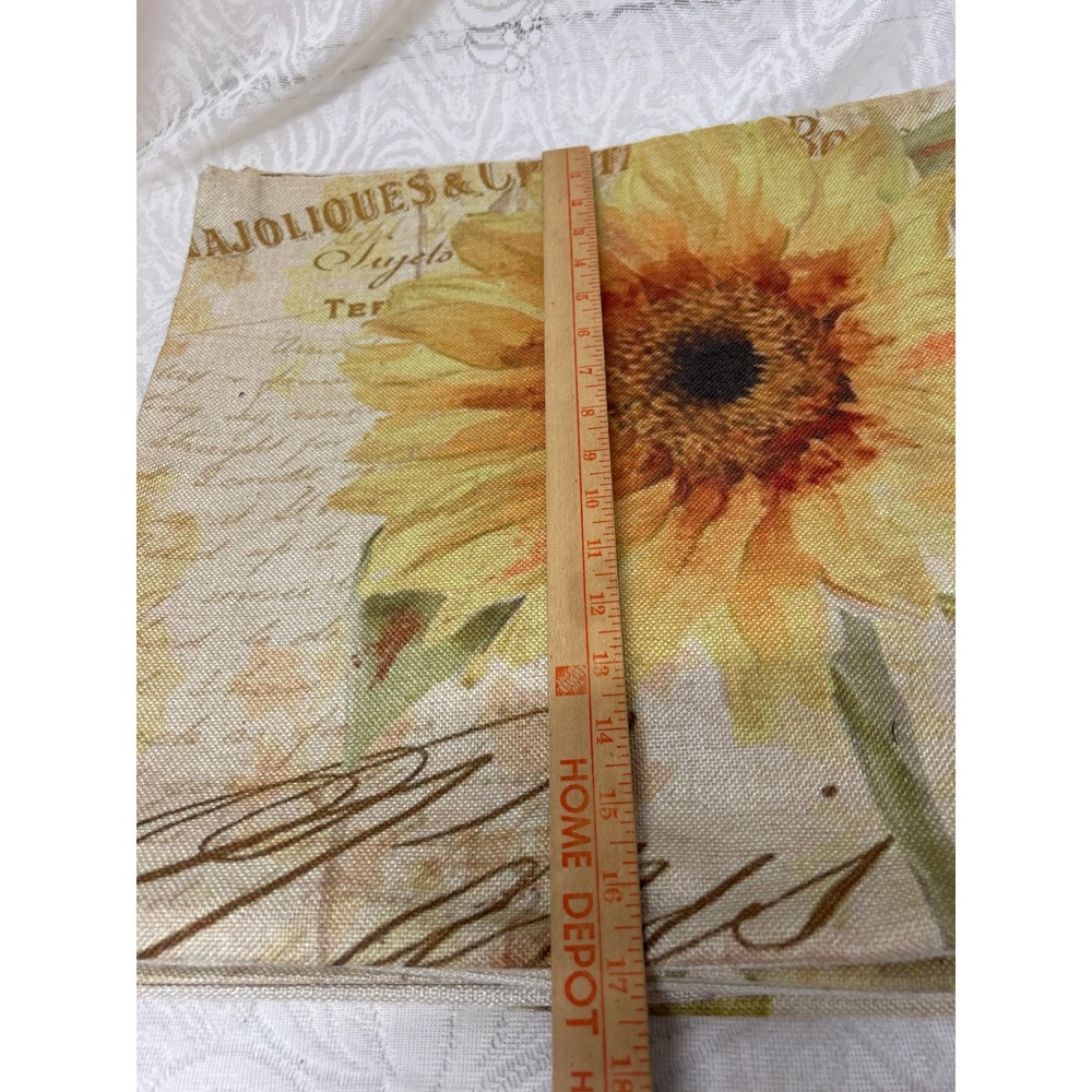 Set of 5 French Country Sunflower Bee Linen Pillow Covers 18x18 Farmhouse Decor - Picture 7 of 7